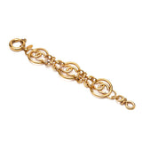 CC Logo Openwork Round Link Bracelet 93P Vintage Gold.