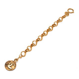 CC Logo Round Medallion Chain Link Bracelet 29 Vintage Gold.
