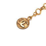 CC Logo Round Medallion Chain Link Bracelet 29 Vintage Gold.