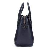 Smooth Calfskin Mini Luggage Tote Bag Ink Blue.