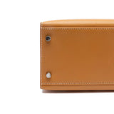 Box Leather Palladium Plated Kelly Sellier 32 Natural Bag.