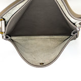 Hermes Gris Etain Clemence Leather Evelyne GM III Bag