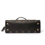 Chanel Black Quilted Leather Contrast Stitch Surpique Bowler Bag