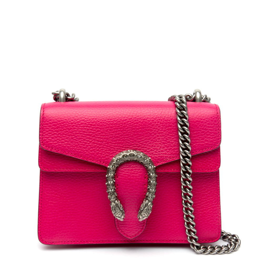 Dionysus super mini leather crossbody bag Gucci Pink in Leather - 25286902