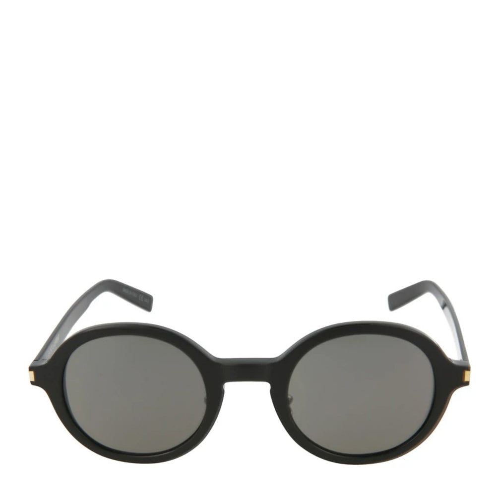 Saint Laurent Black Round Classic Frame Sunglasses