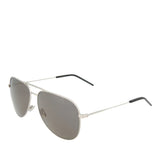 Saint Laurent Grey Aviator Metal Sunglasses