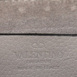 VALENTINO Grey Leather Rockstud Double Zip Camera Bag