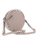 Valentino Poudre Calfskin Leather Rockstud Round Crossbody Bag - LUXYBIT