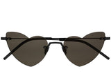 Black New Wave Loulou Heart Sunglasses - LUXYBIT