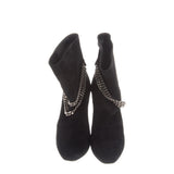 Saint Laurent Suede Debbie Double Chain 100 Ankle Boots