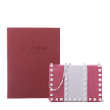 Valentino Pink and White Rockstud Chain Bag - Luxybit