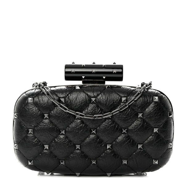 VALENTINO GARAVANI ◆ ROCKSTUD SPIKE CROSSBODY CLUTCH BAG Valentino Garavani Rockstud Spike Nappa Leather Crossbody