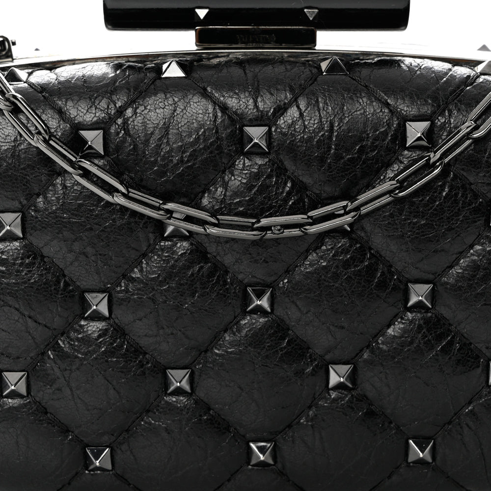 Valentino Chain Nappa Candystud Black Calfskin Leather Shoulder Bag -  MyDesignerly