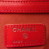 Chanel Red Quilted Caviar Leather Multi Pocket Zip Bag