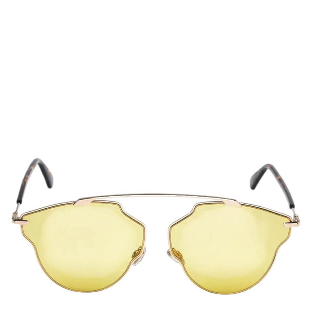 小物 Dior soreal sunglasses eyewear gold Christian Dior Yellow Goldtone So Real Pop Sunglasses
