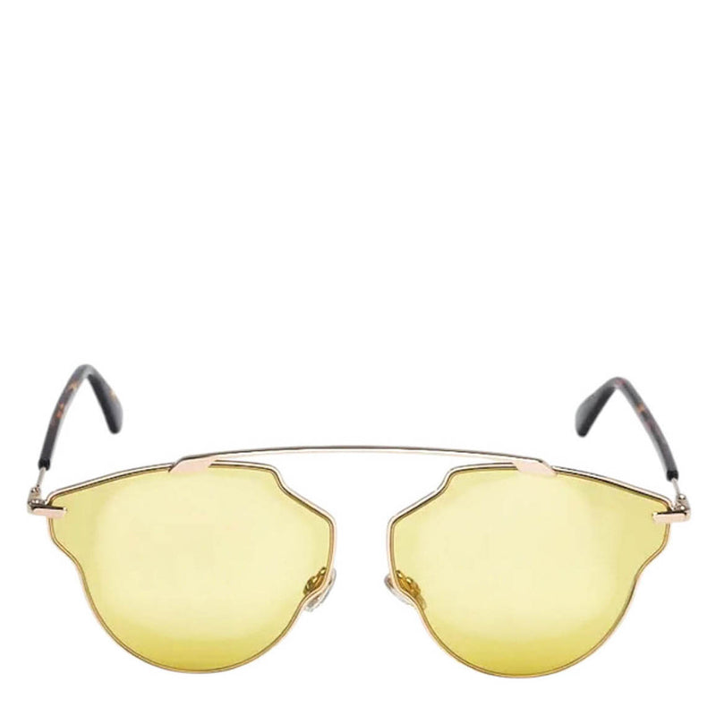 Christian Dior Yellow Goldtone So Real Pop Sunglasses