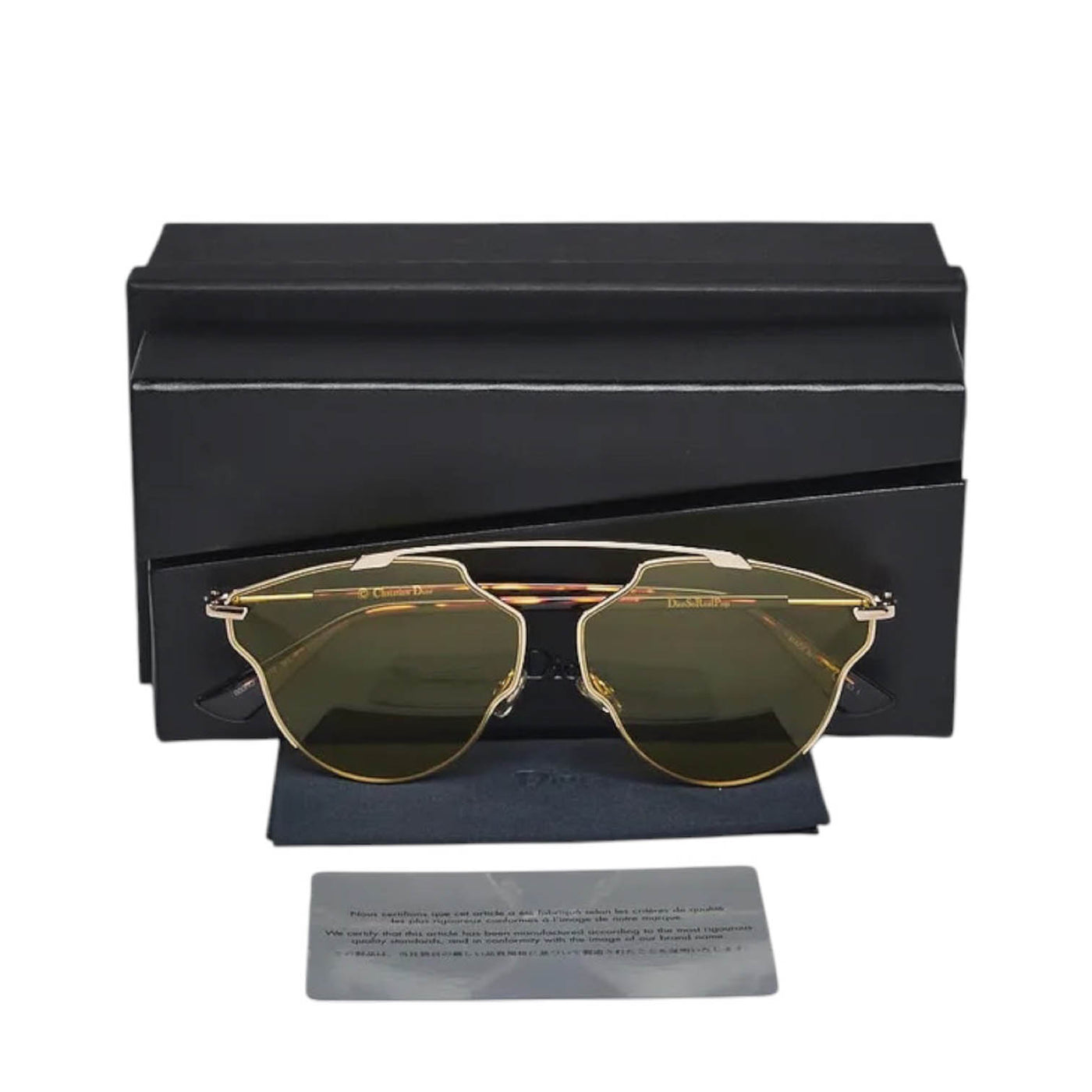 Christian Dior Yellow Goldtone So Real Pop Sunglasses