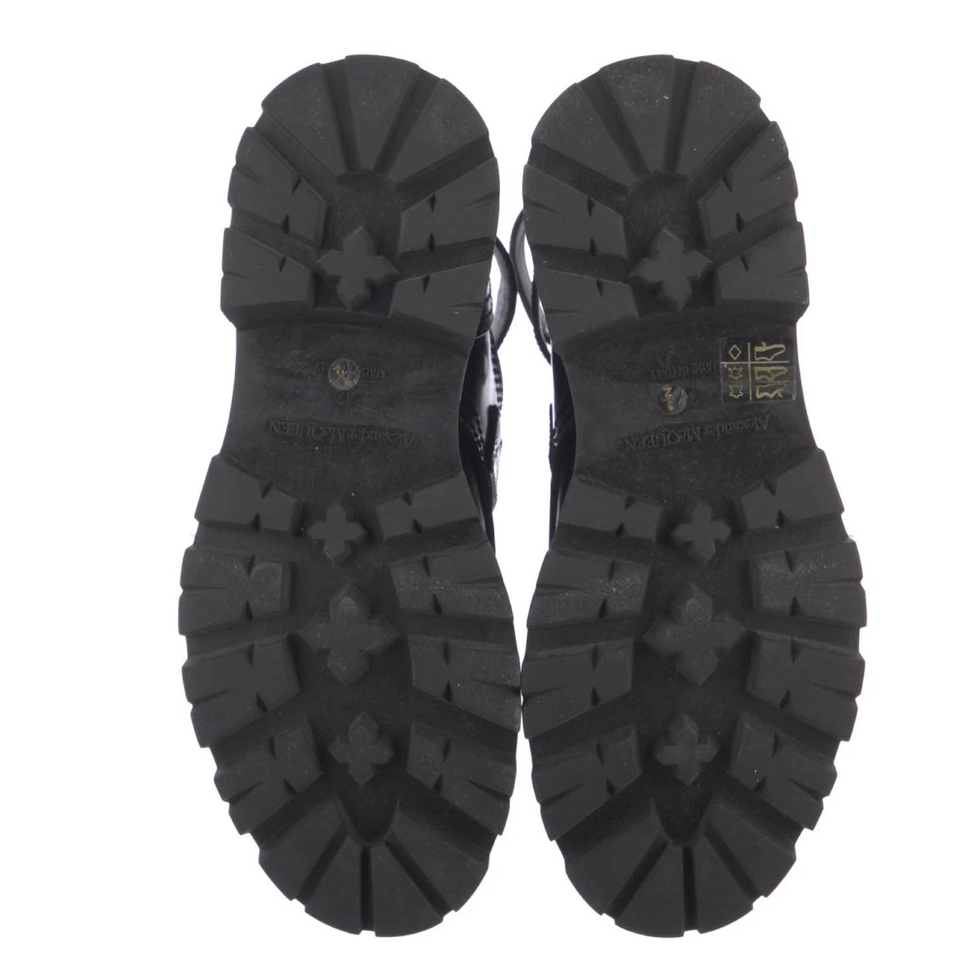 Alexander McQueen Black Leather Rave Buckle Boots 37.5