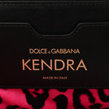 Dolce & Gabbana Natural Straw Kendra Scarf Tote Bag Leopard Print Interior