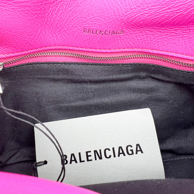 Balenciaga Pink Quilted Leather Touch Puffy Clutch Bag