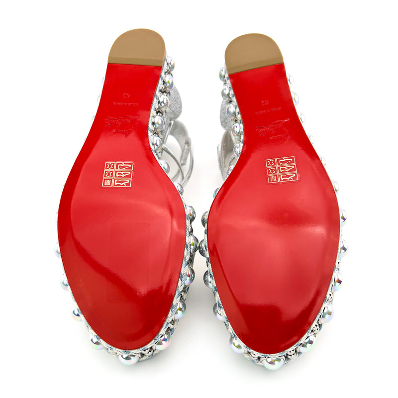 Christian Louboutin Red Soles Christian Louboutin Studded Silver Platform Sandals