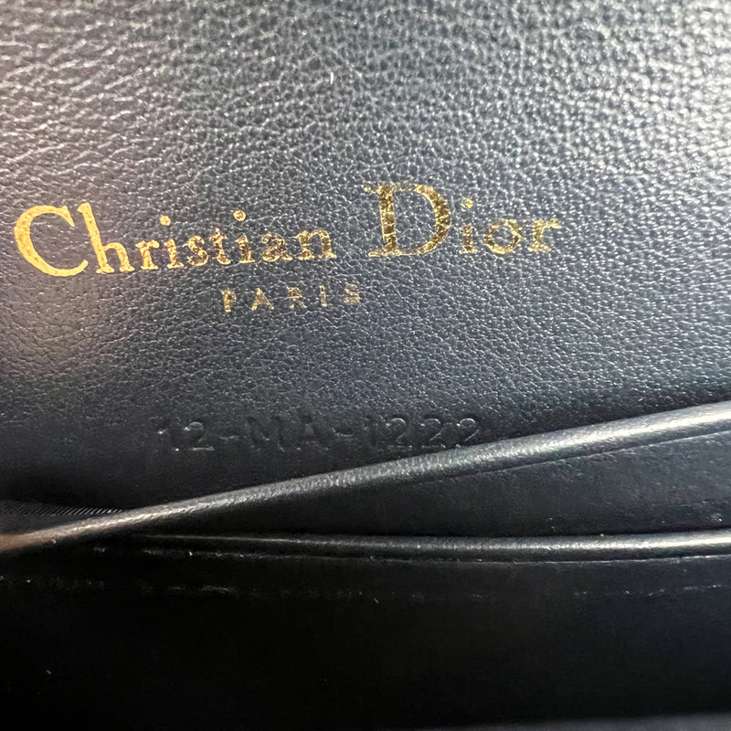 CHRISTIAN DIOR Oblique Embroidered Saddle Belt Pouch Blue 1295642