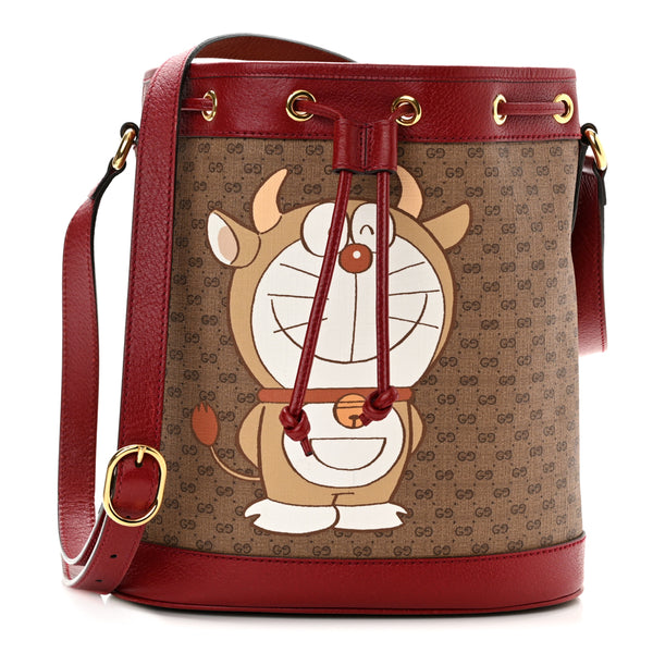 Gucci X DORAEMON Robot-Ox Vintage GG Supreme Monogram Bucket Bag