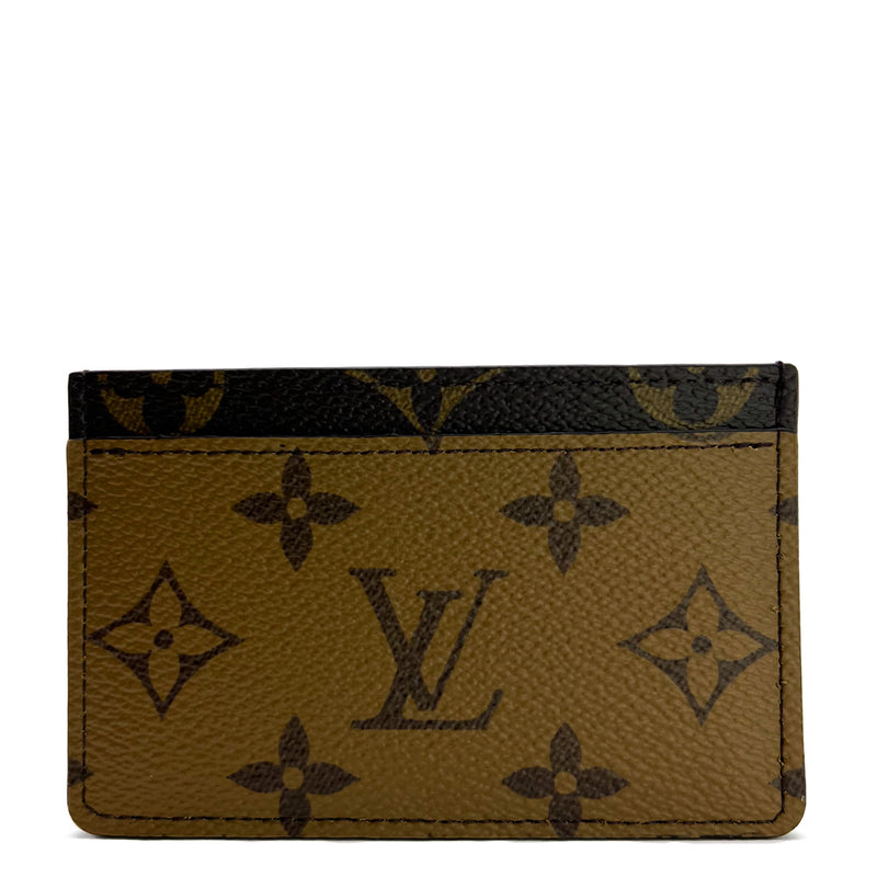 NEW Louis Vuitton Brown Monogram Reverse Coated Canvas Cardholder