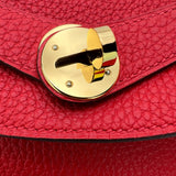 Hermès Rouge Tomate Taurillon Clemence Leather Gold Finish Mini Lindy Bag  Hermes