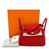 Hermes Rouge Tomate Clemence Lindy 30 - Luxybit 