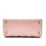 Christian Dior Light Pink Lambskin Cannage Medium Lady Dior Bag