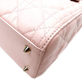 Christian Dior Light Pink Lambskin Cannage Medium Lady Dior Bag