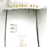 Valentino White Leather Platinum Stripe Rockstud Open Sneakers 37.5