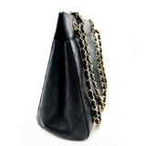 Chanel Black Quilted Lambskin Leather CC Turn Lock Chain Tote Bag