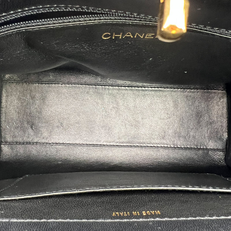 Chanel Black Quilted Leather Cosmetic Pouch Chanel