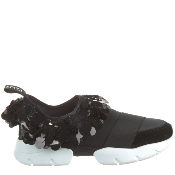 Emilio Pucci Black City One Sequin Ruffle Sneakers 