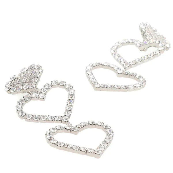 Alessandra Rich Crystal Heart Clip-On Earrings