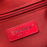 Chanel Red Quilted Leather Medium Logo Strap Gabrielle Hobo Bag