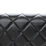 Chanel Black Calfskin Quilted Leather Maxi Pearl Mini Wallet On Chain WOC Bag