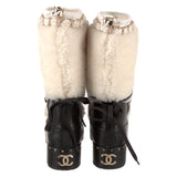 Chanel Shearling Chain Studded CC High Boots G35157 Y52512