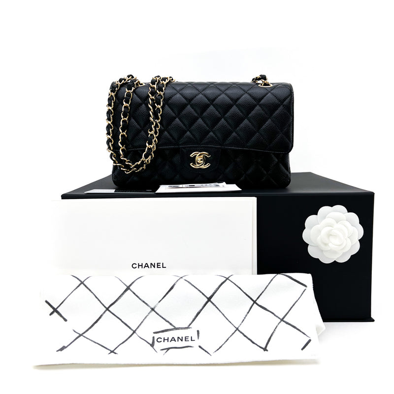 Chanel Classic Flap Black Caviar Leather Medium Bag