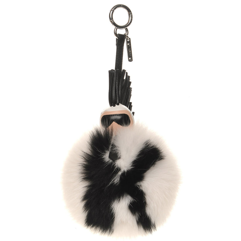 Fendi White Fox Fur Super Karlito  Bag Charm