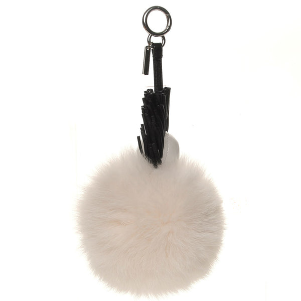 Fendi White Fox Fur Super Karlito  Bag Charm