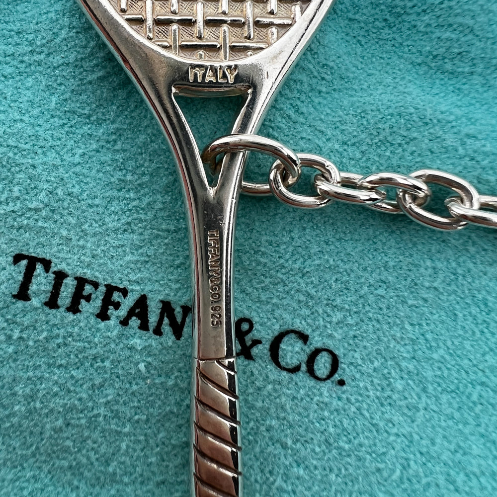 Tiffany & Co Sterling Silver Tennis Racket and Ball Charm Tiffany & Co Sterling Silver Tennis Racket and Ball Charm