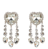 Alessandra Rich Crystal Heart Clip-On Earrings