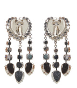 Alessandra Rich Crystal Heart Clip-On Earrings