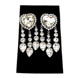 Alessandra Rich Crystal Heart Clip-On Earrings