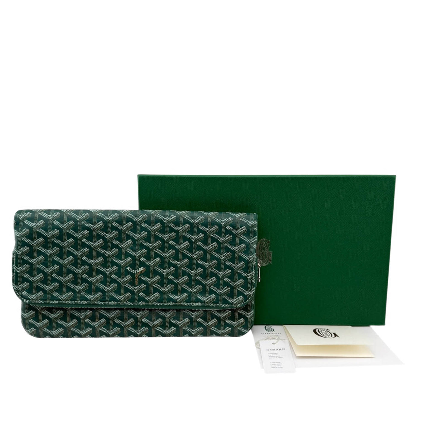 Goyard Green Goyardine Sainte-Marie MM Foldable Clutch Bag