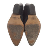 Isabel Marant Black Dewina Suede Calfskin Leather Cowboy Boots 37