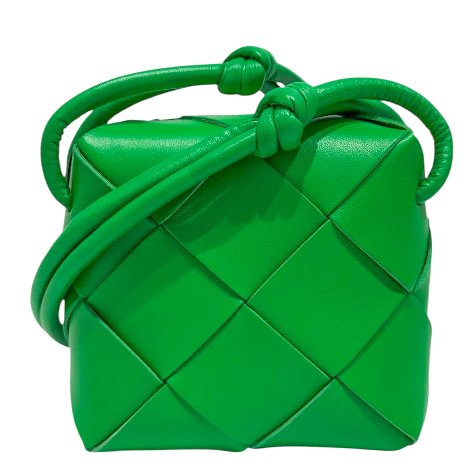 Bottega Veneta Parakeet Green Lambskin Leather Mini Cassette